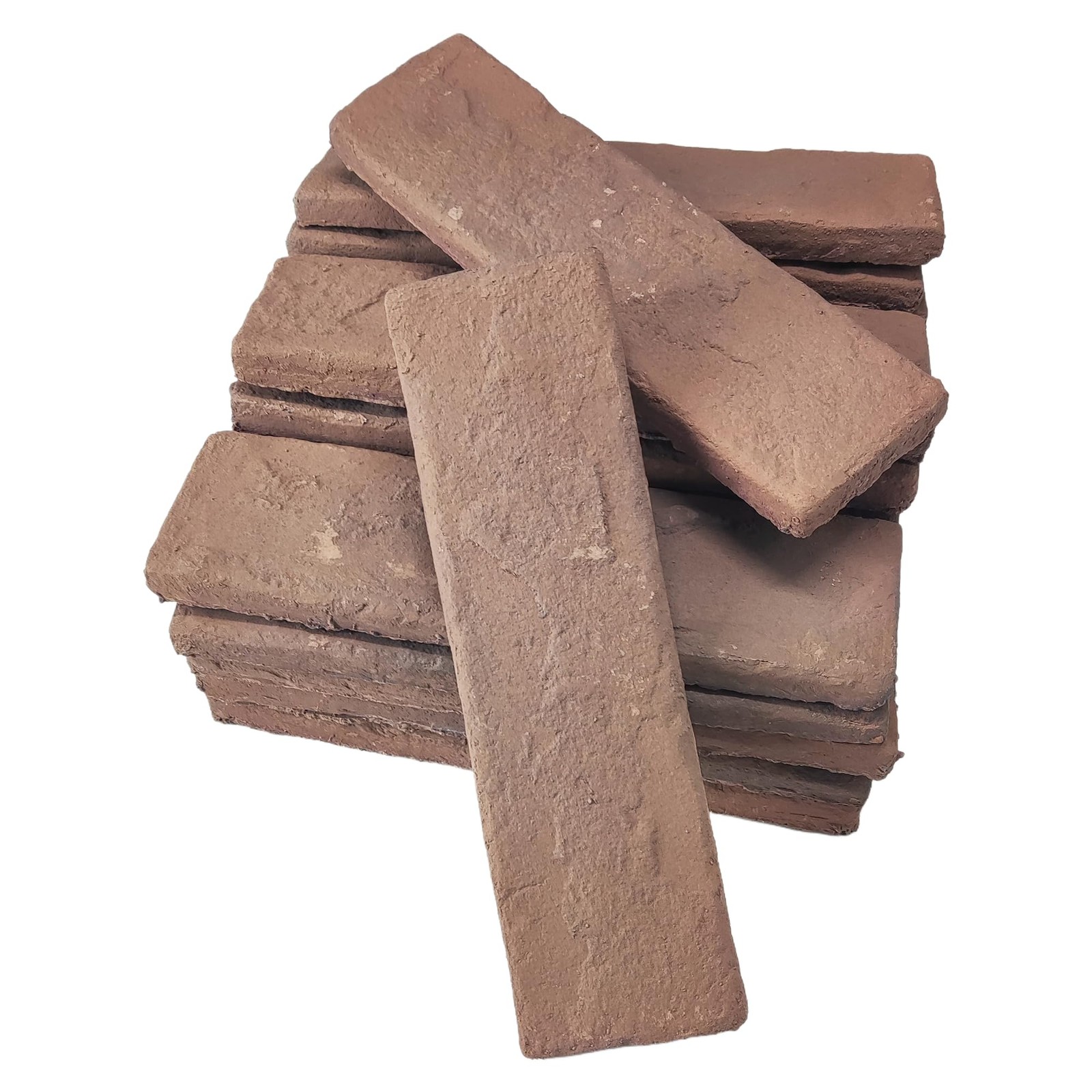 Jusmioke 20 Pcs Brown Thin Wall Brick Veneers, 2.4in x x 7.9in,