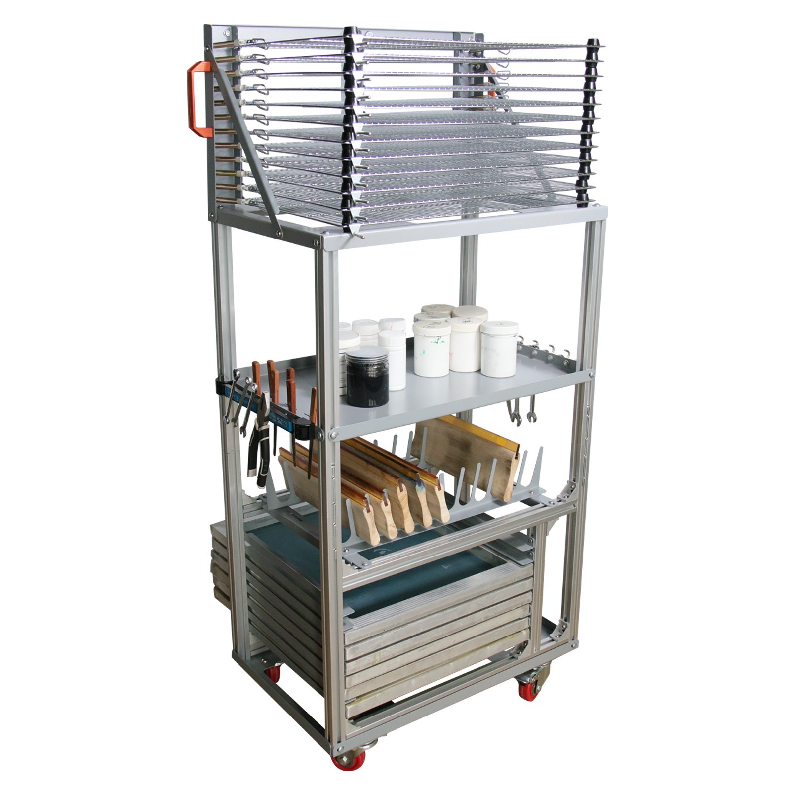 5-in-1 Multi-functional Combination Rack 4 Layers Drying Storage Holder w/Wheels
