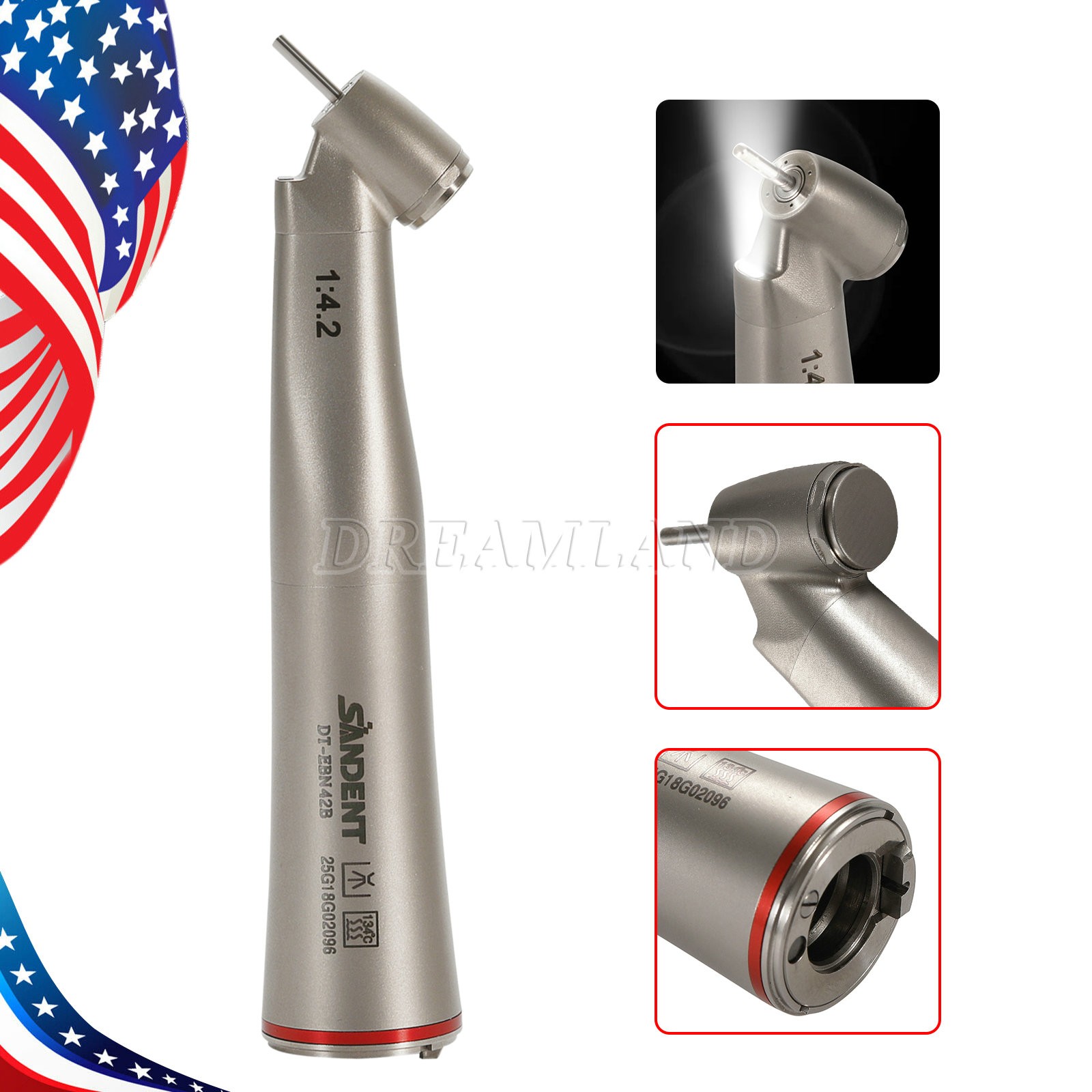 NSK Dental LED Electric 1:4.2 45°Surgical Increasing Contra Angle Inner/External