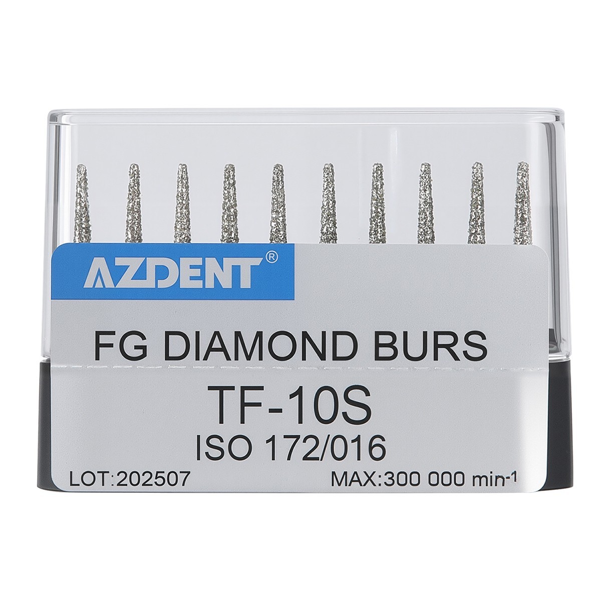 AZDENT Dental Diamond Burs Super Coarse Black FG 1.6mm for High Speed Handpiece