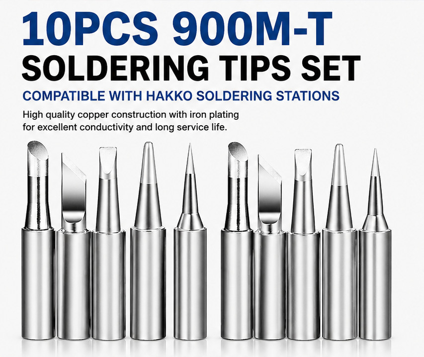 10Pcs 900M-T Soldering Tips, Replacement Tips for Hakko Station