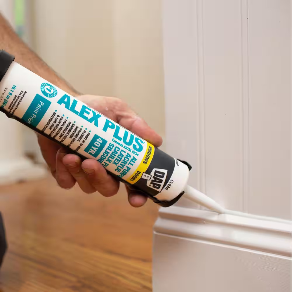 Alex plus 10.1 Oz. White Acrylic Latex plus Silicone Caulk (Contractor 12-Pack)