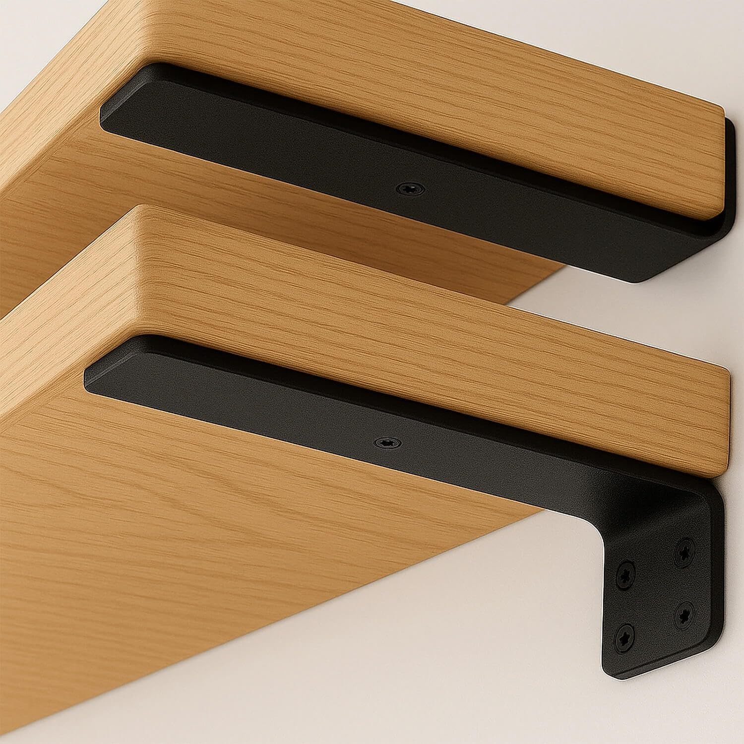 Floating Shelf Bracket 4 Inch of 4 Pack Heavy Duty Shelf Brackets Black Coate…
