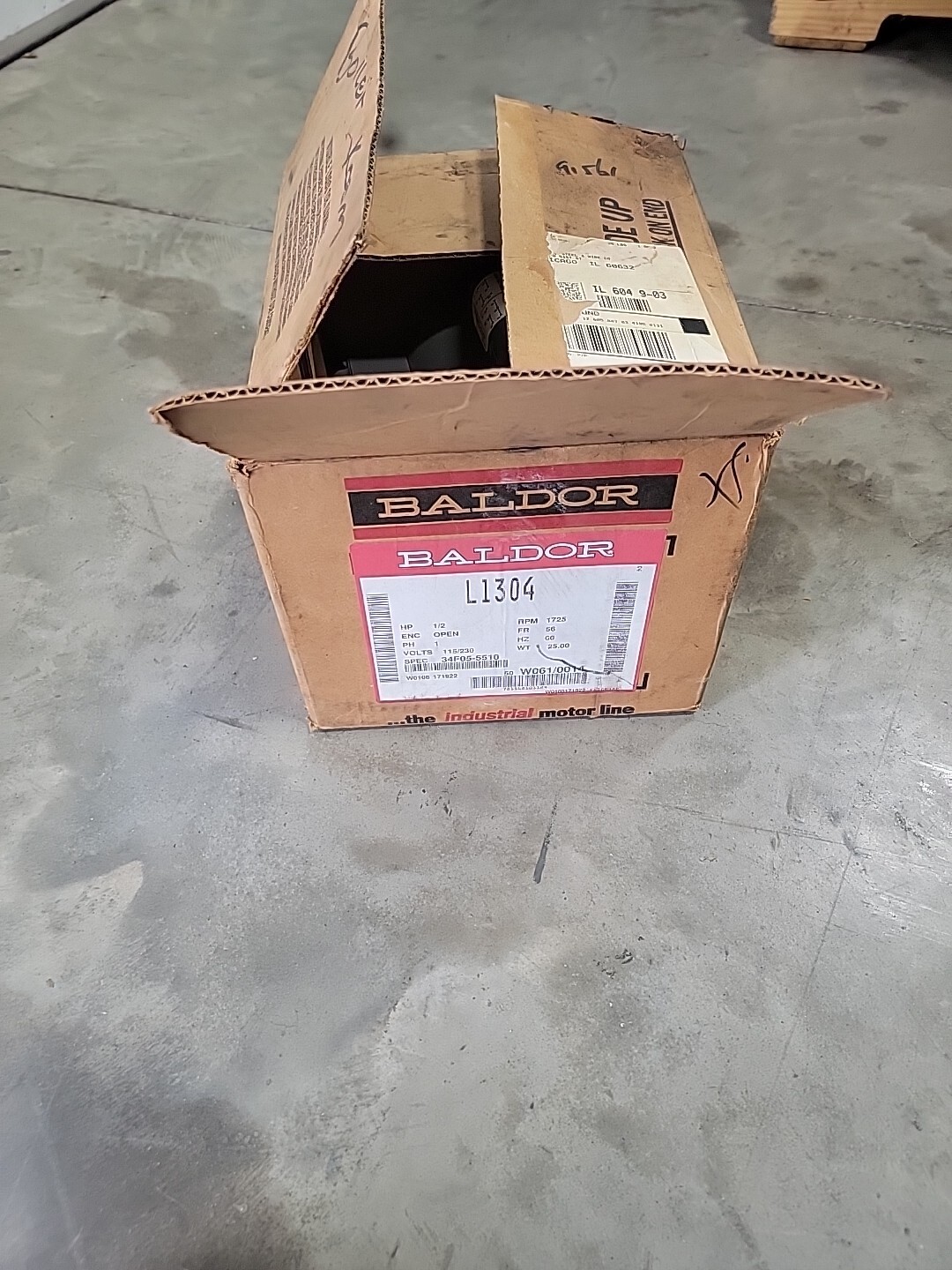 BALDOR INDUSTRIAL MOTOR CAT NO L1304