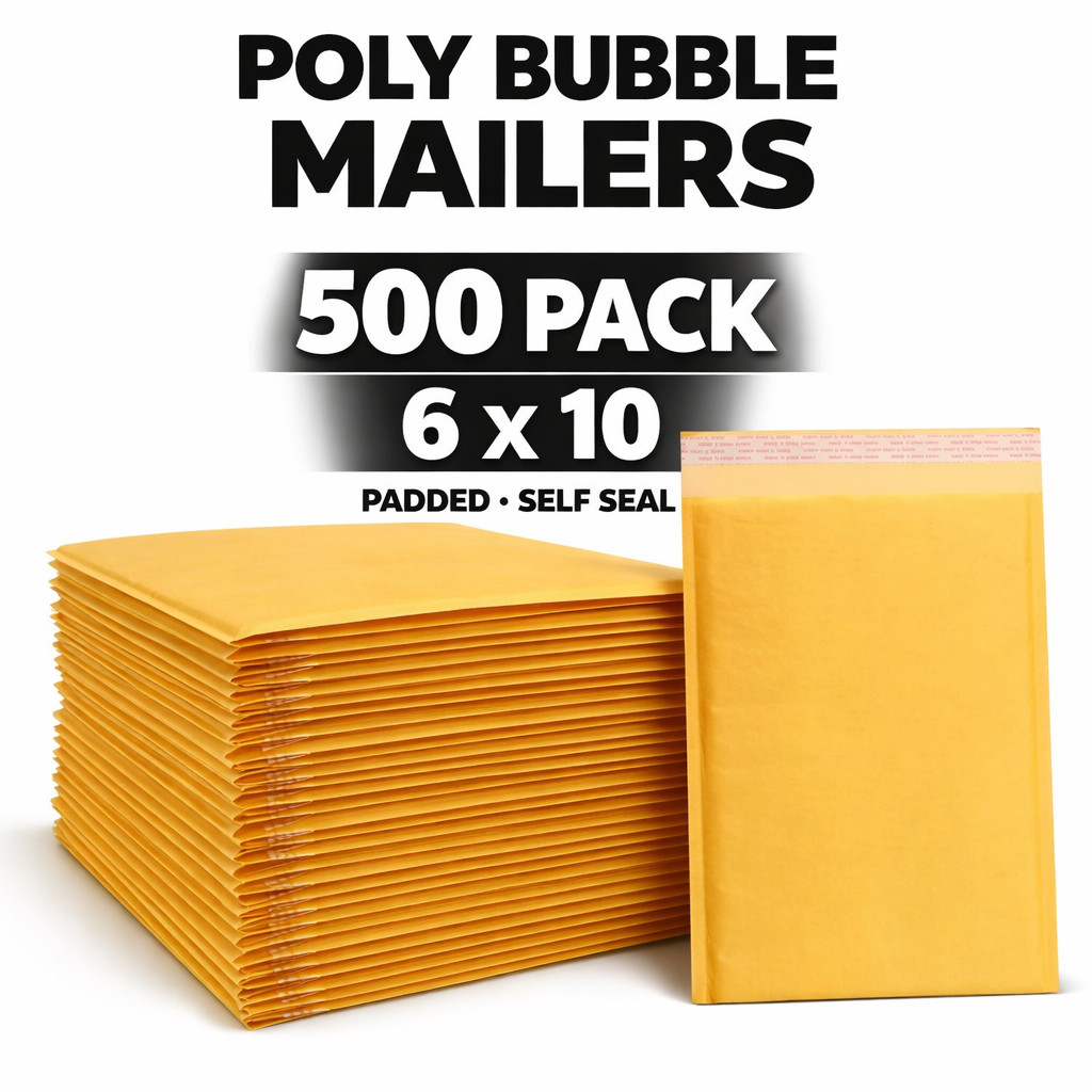 500 #0 Kraft Bubble Mailers 6×10 Padded Envelopes Bulk for eBay Shipping