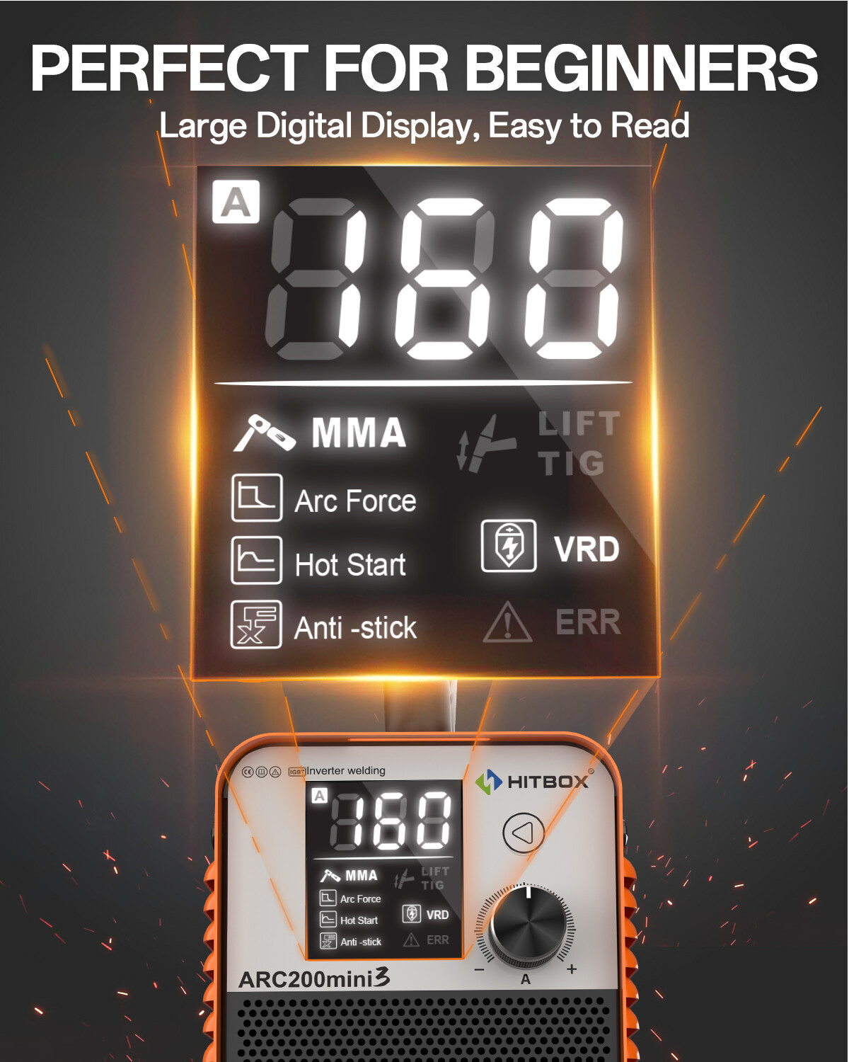 HITBOX 160A Portable MMA Lift TIG 2 IN 1 Welding Machine IGBT Inverter Welder