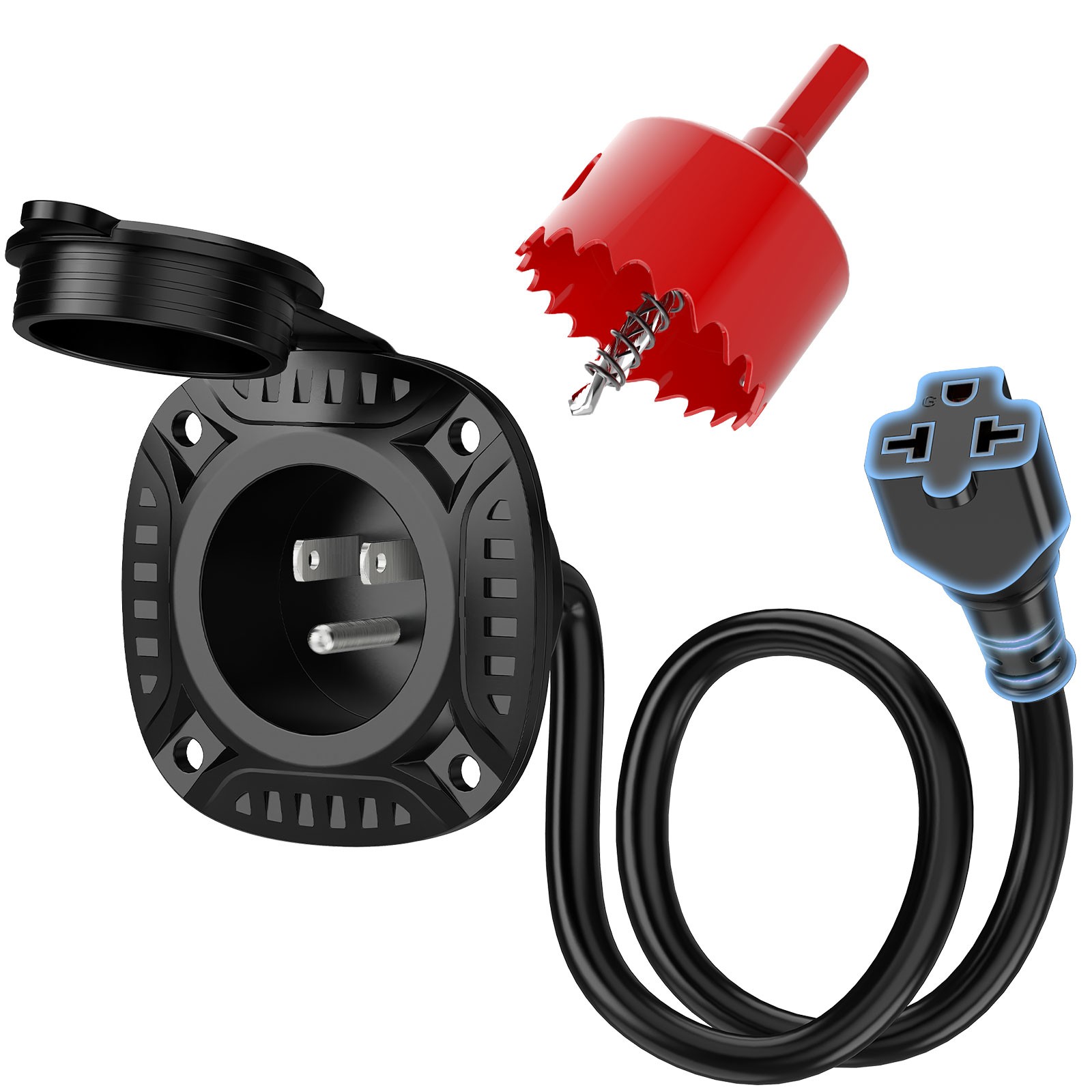 5-in-1 AC Port Plug RV Shore Power Inlet Plug Electrical Receptacle RV Trailer