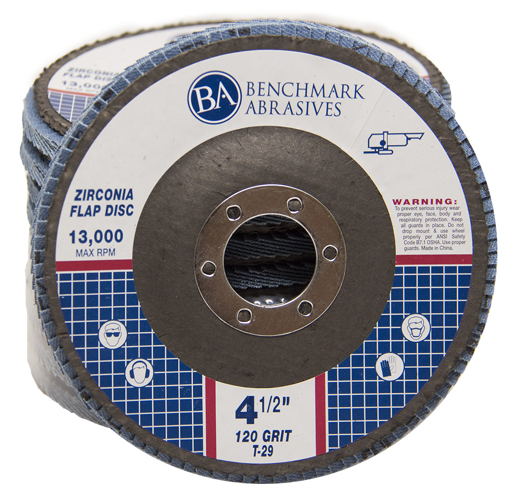 10 Pack 4.5” x 7/8″ Professional 120 Grit Zirconia Flap Disc Grinding Wheels T29