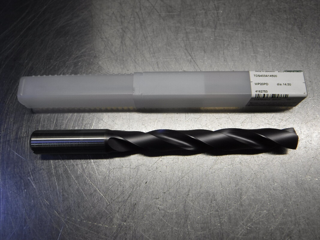 Widia 14.50mm 2 Flute Coolant Thru Carbide Drill TDS403A14500 WP20PD (LOC2098D)