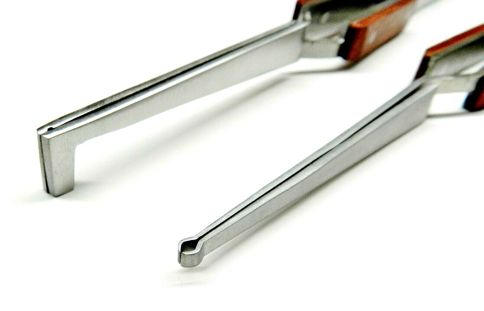 2 Fiber Grip Tweezers Cross Locking Straight & Bent Wire Holding Slotted Tweezer