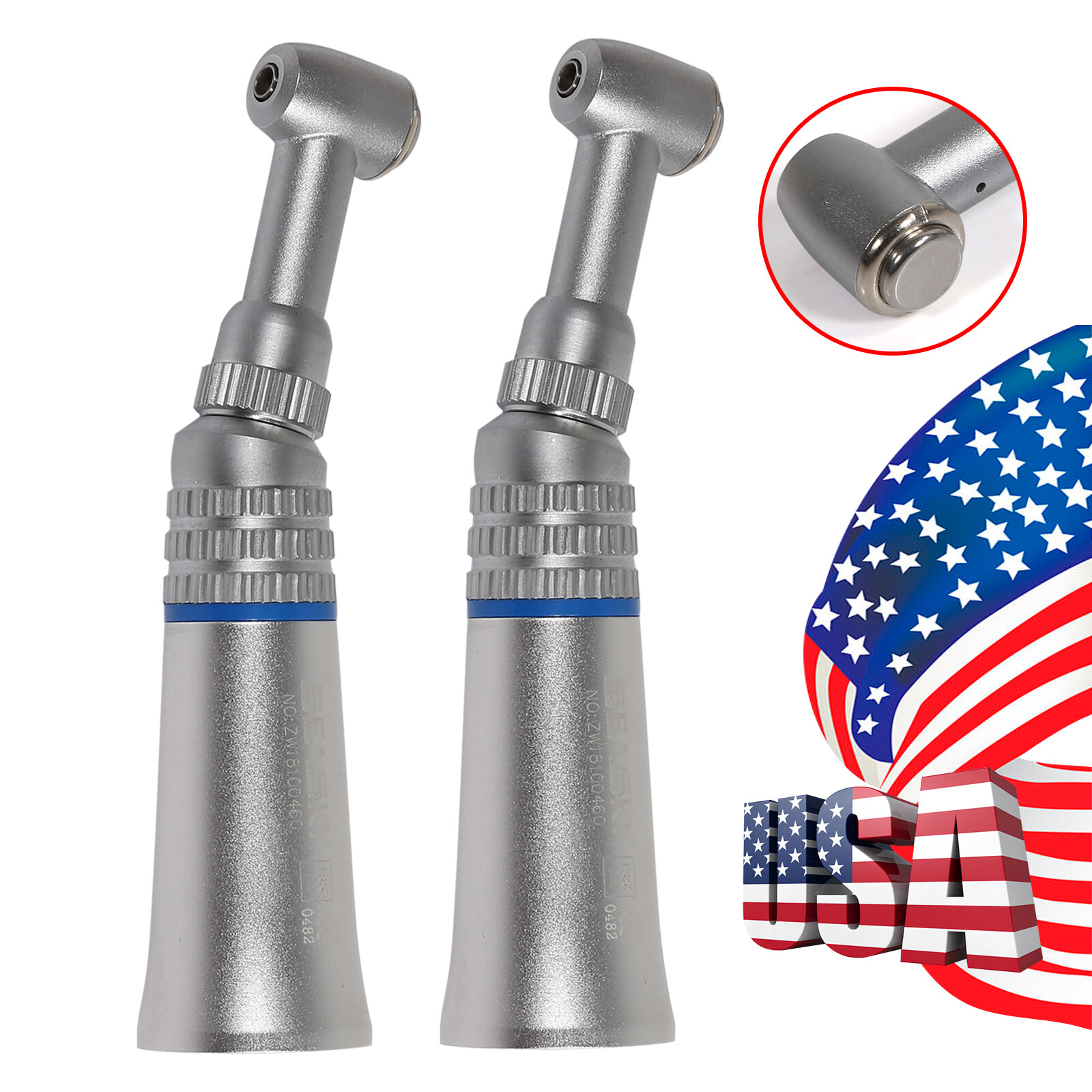 2 NSK Style Dental Push Button Slow Low Speed Contra Angle Handpiece CA 2.35mm