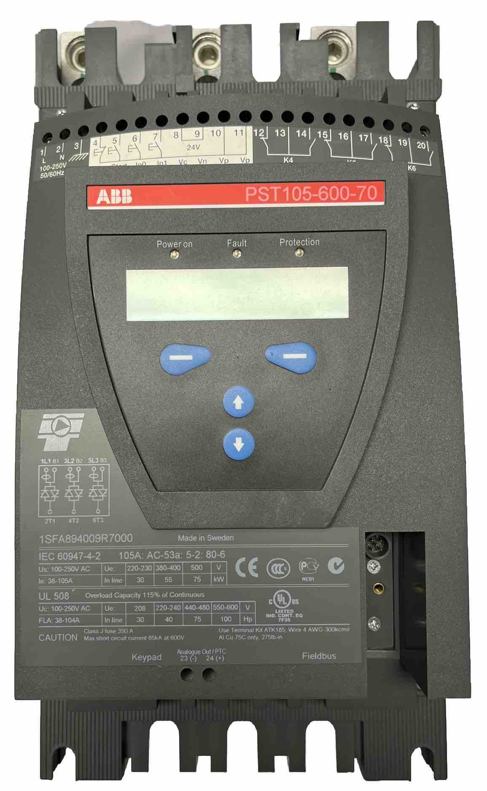 ABB PST105-600-70 Softstarter 100-250V, 30-100Hp