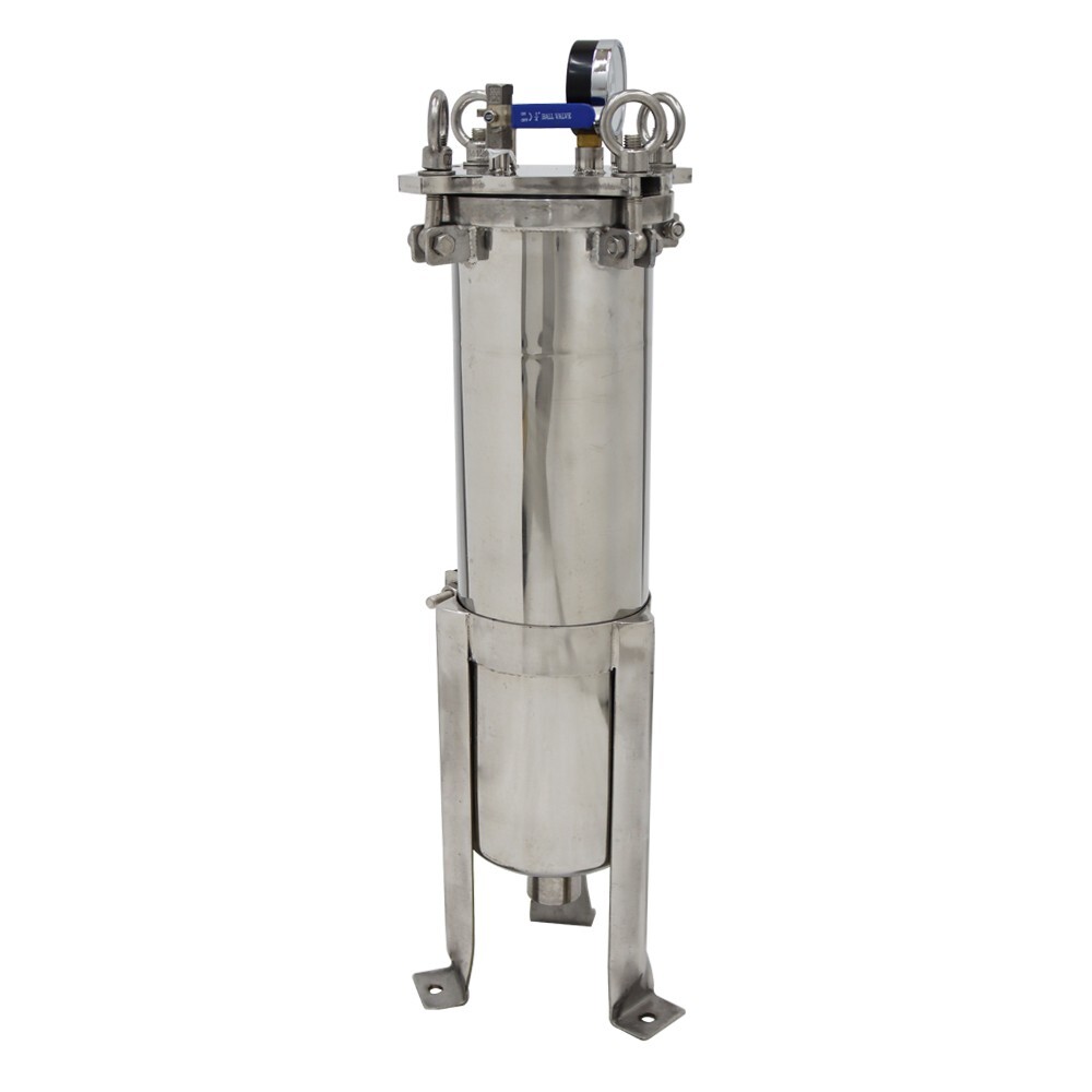 Stainless Steel #4 Bag Filter Housing Fluid Filtration Equipment 1″ NPT In/Out
