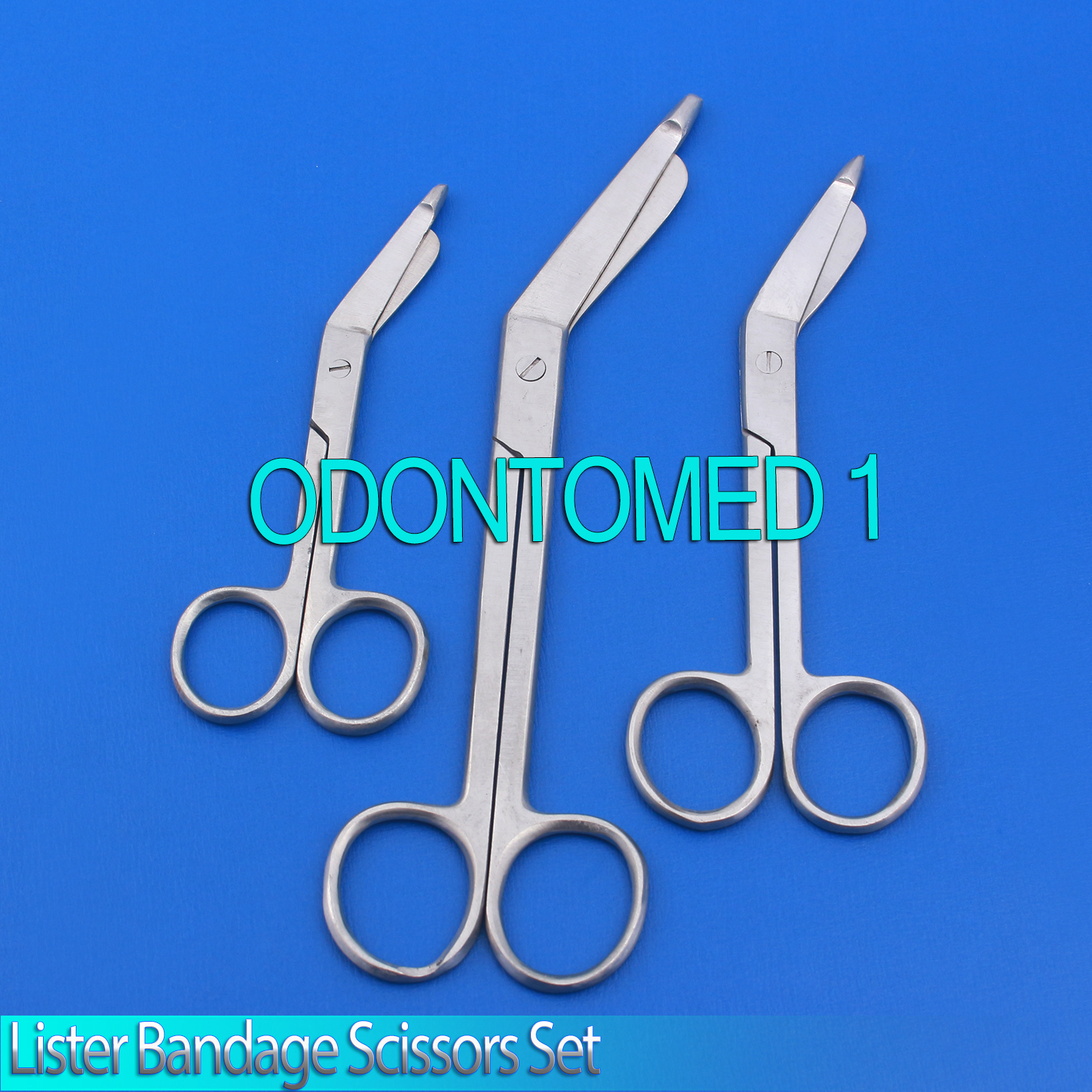Set Of 3 Lister Bandage Scissors 4.5″ 5.5″ 7.5″ Medical Surgical Instruments