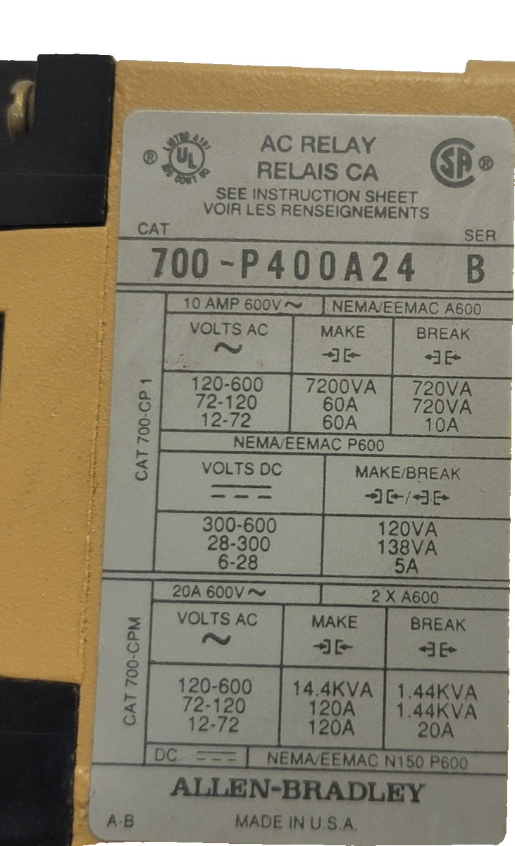Allen Bradley 700-P400A24 Solid State Relay