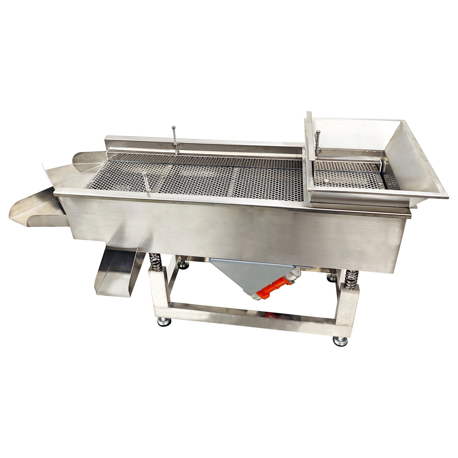 110V Stainless Steel Linear Vibrating Screen Electric Three-layers Linear Sieve