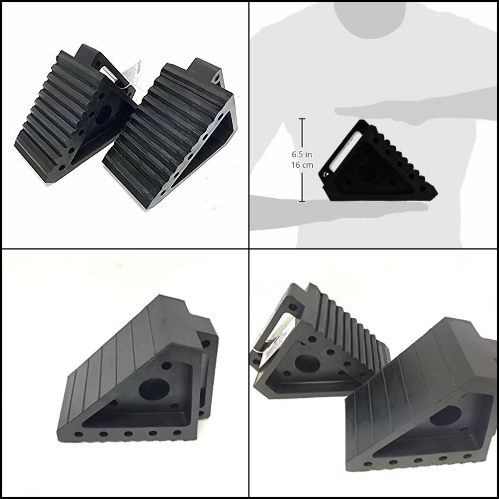 Heavy Duty Solid Rubber Wheel Chocks Car Truck Rv Camper Trailer Tire Stopper