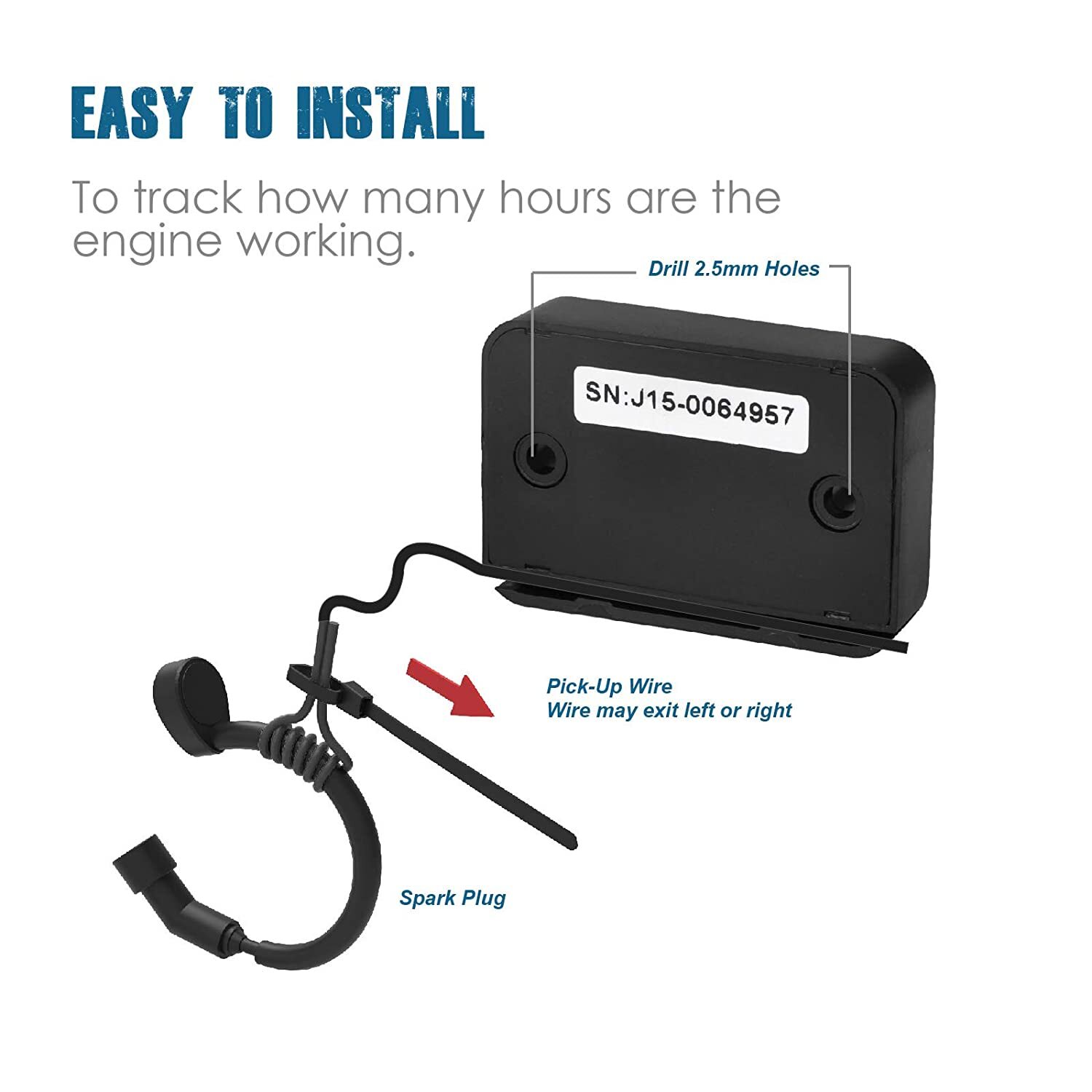 Inductive Maintenance Hour Meter Small Gas Engine Waterproof For Lawn Mower ATV