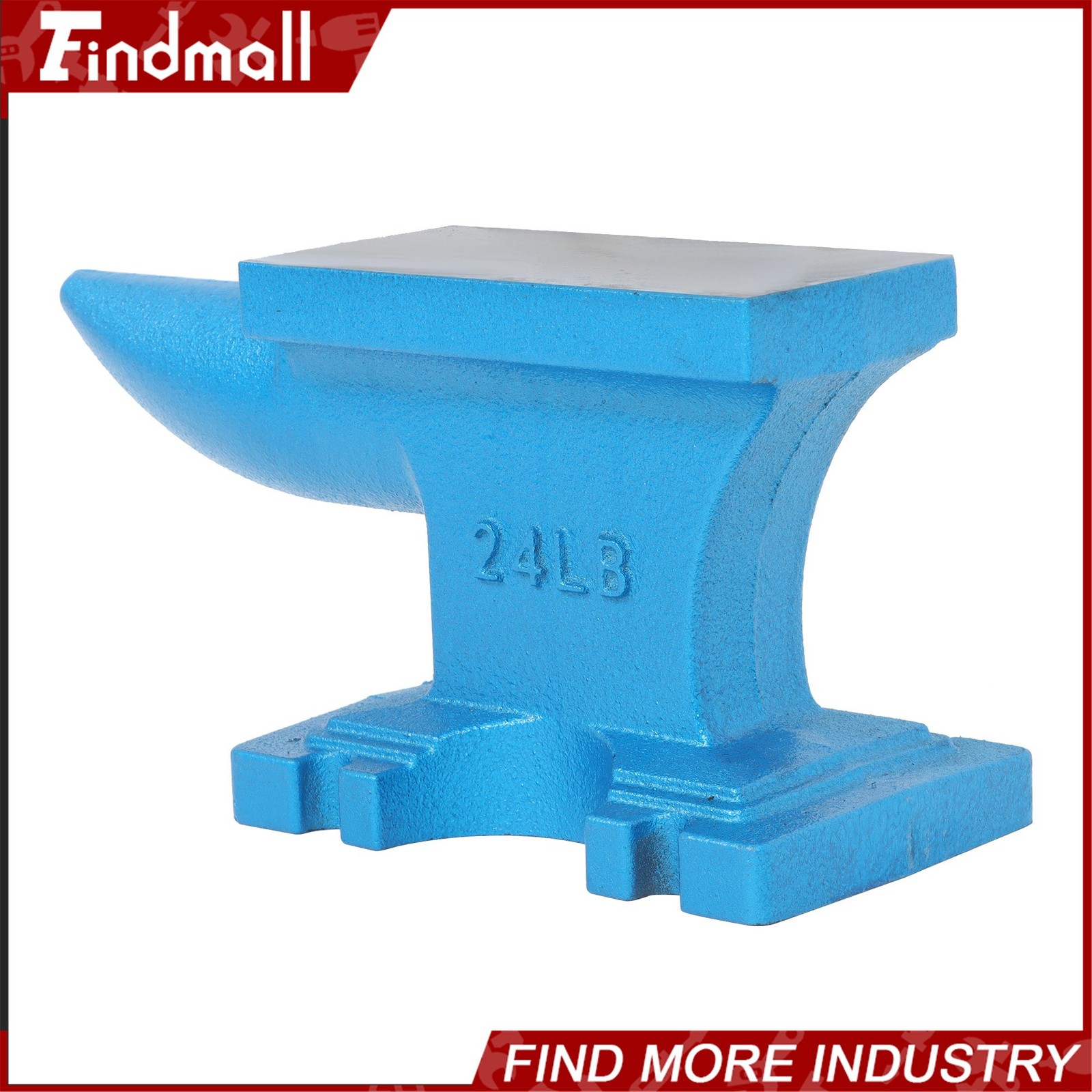 Findmall 24Lbs Cast Iron Anvil Blacksmith Anvil Hard Round Horn Forging Tool