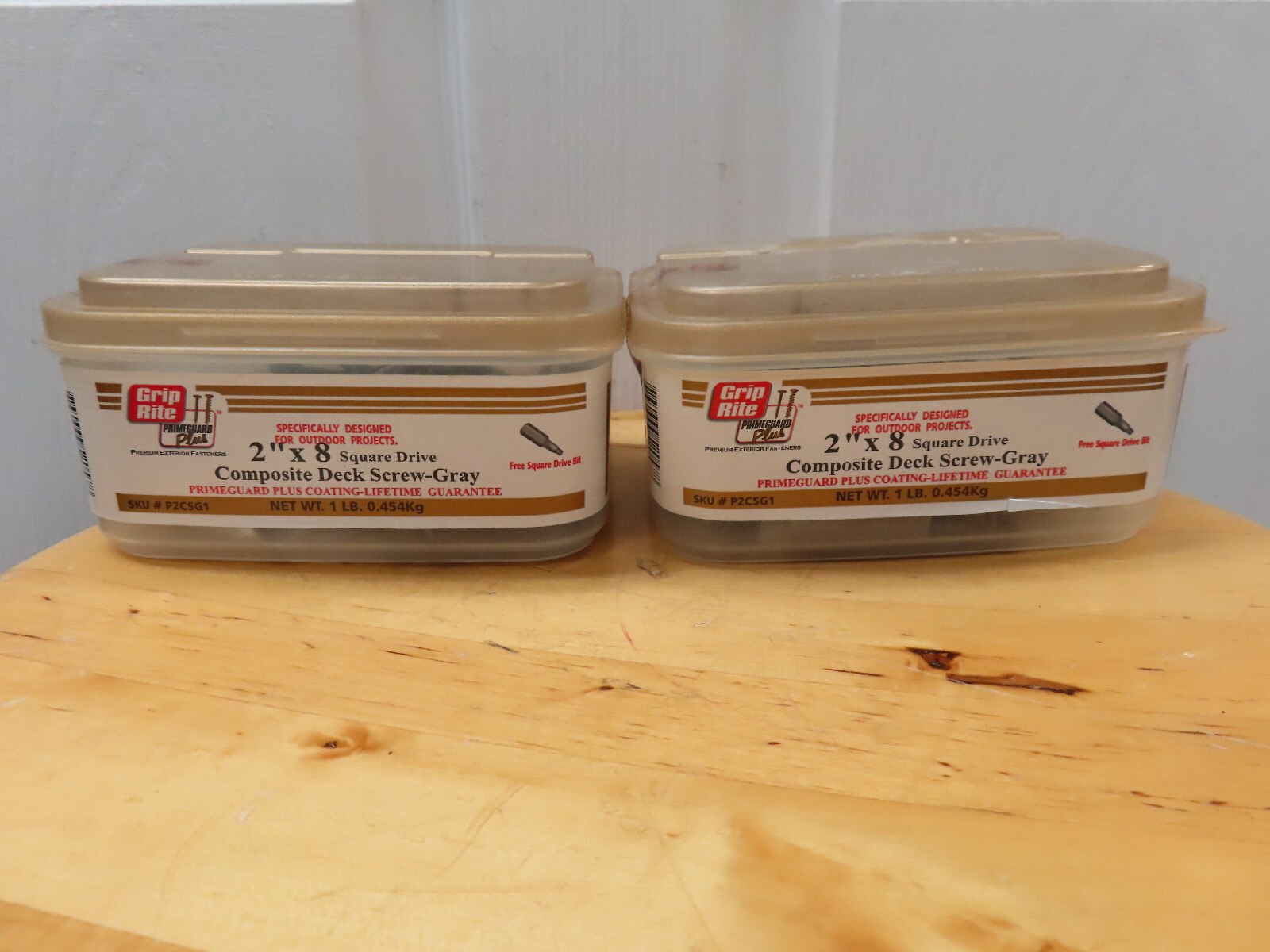2 Pounds 2″ x #8, Grip-Rite® Composite Deck Screws, Square Drive, Gray (Taiwan)