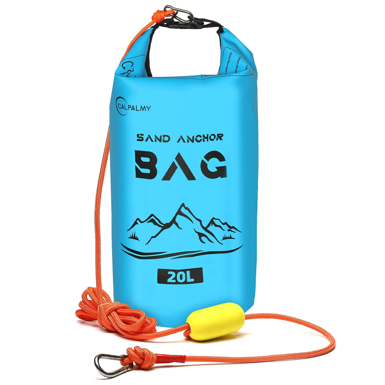 Calpalmy 1-Pack 20L Sand Anchor Bag 2-In-1 Jet Ski Anchor Floating Buoy And