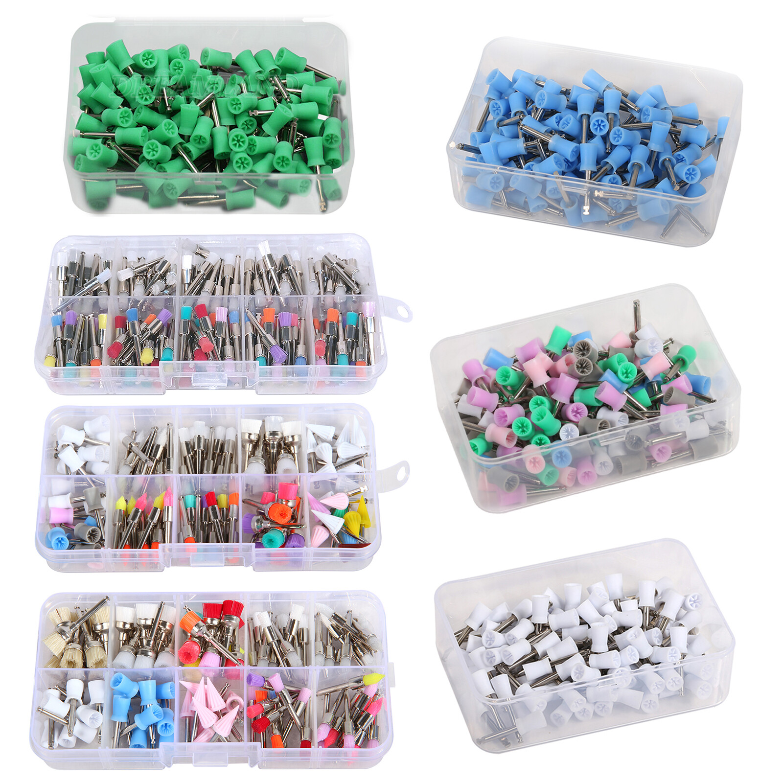 100/200 pulidor profiláctico goma dental pulidora cierre cepillo tipo mix color