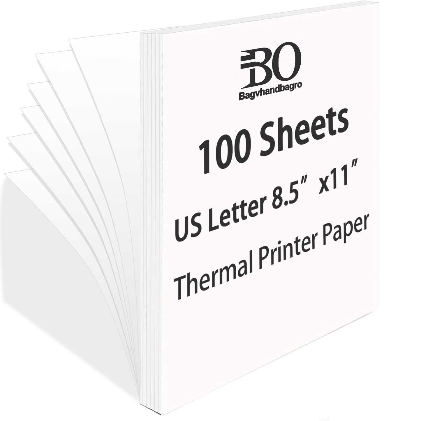 100 Sheets Thermal Printer Paper, 8.5”×11” US Letter Size, Advanced Printing P