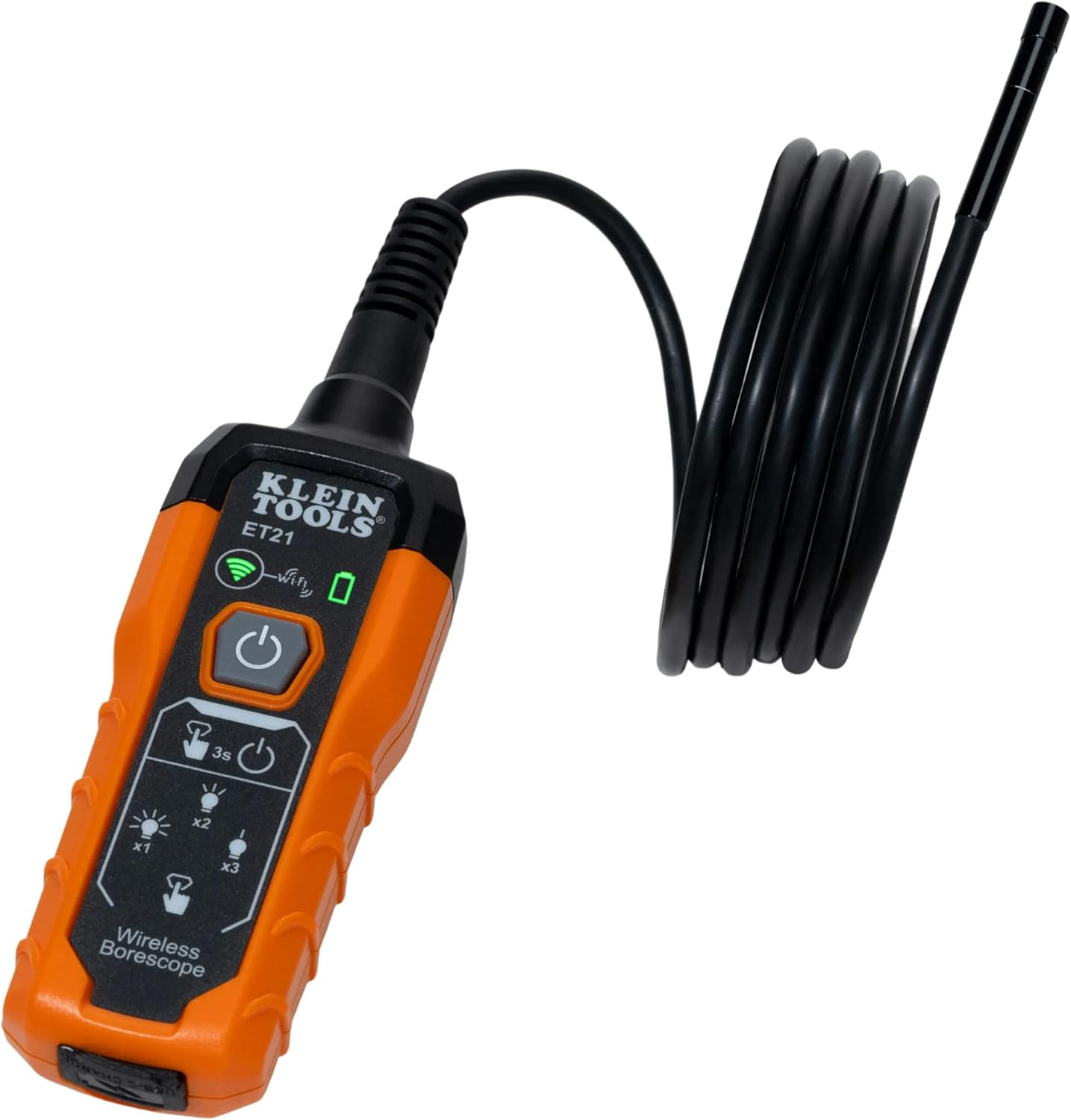 ET21 Wifi Borescope with Light, Inspection Camera for Iphone and Android, Waterp