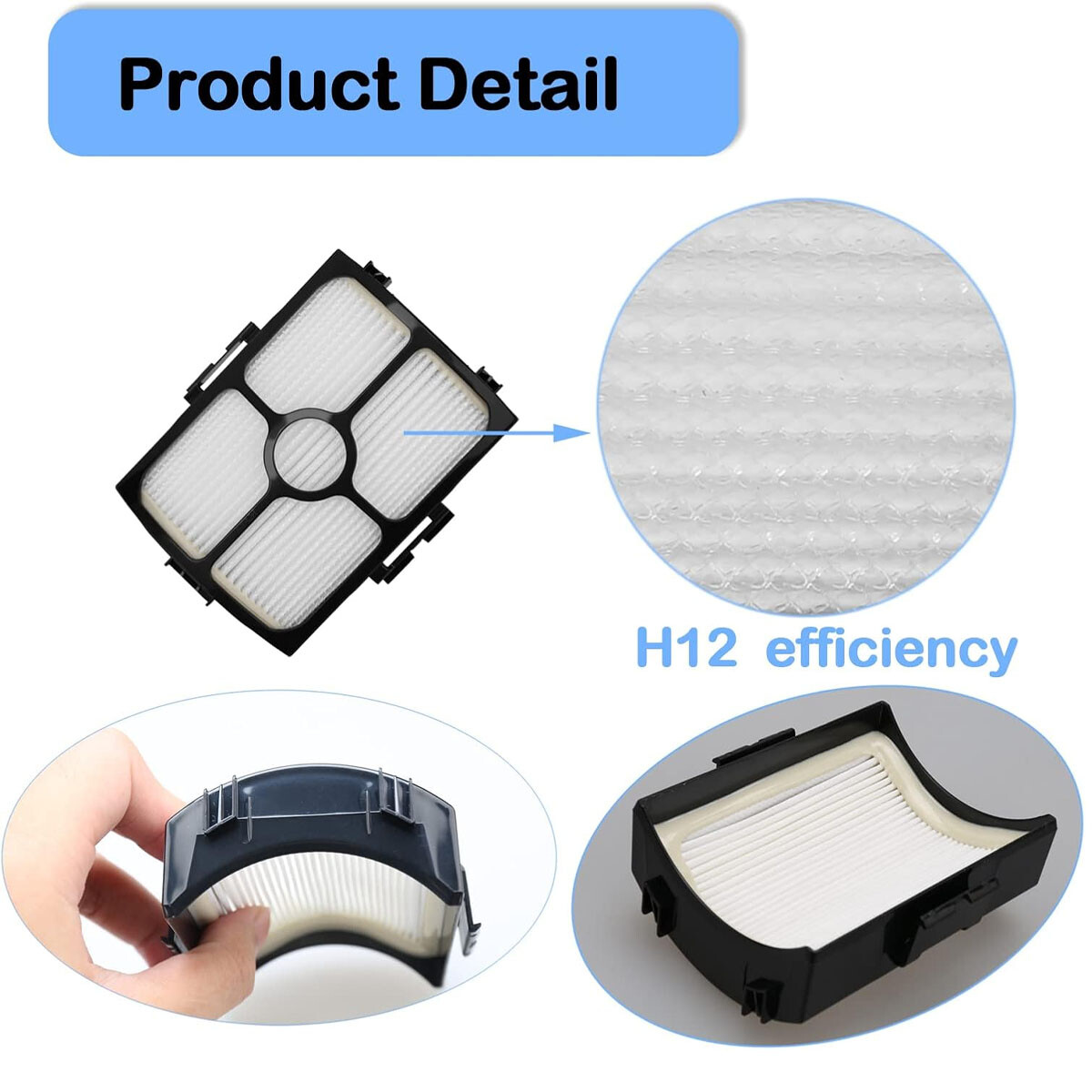 HZ3000 Series Replacement Filter for Shark Stratos Stick Vacuum Models QS3000QBK