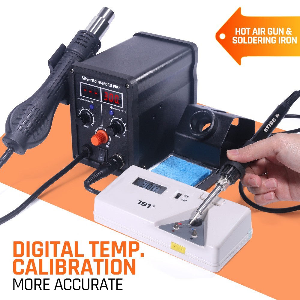 Digital 780W 2in1 Soldering Iron Station Hot Air Gun Desoldering Rework Station
