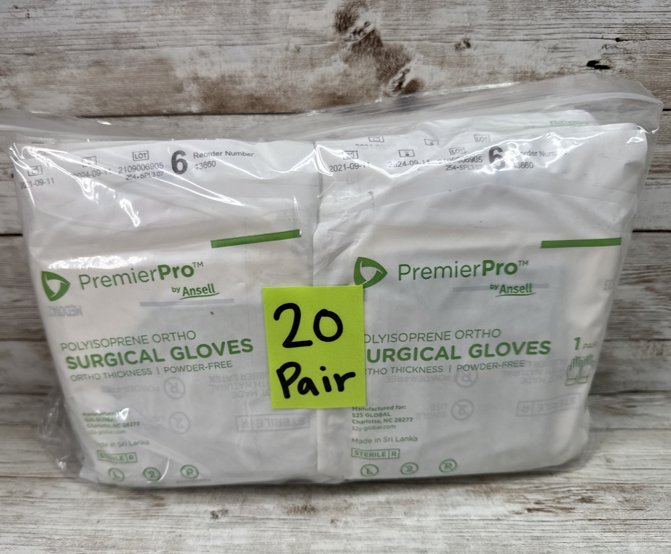 Premier Pro PI ORTHO Surgical Gloves Ansell *20 Pair* Size: 6 *See Date*