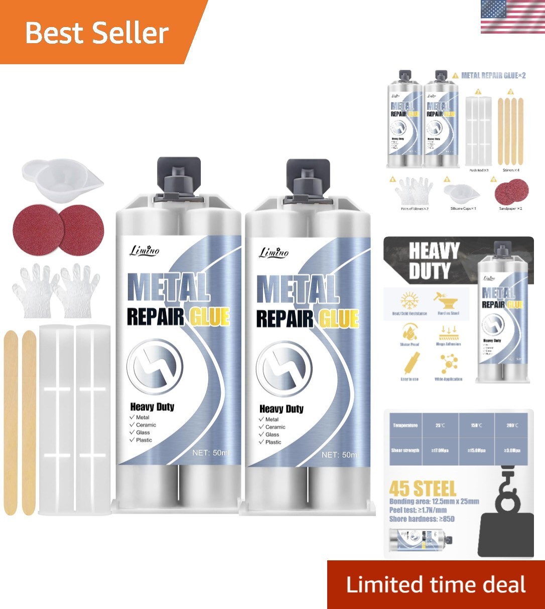 Versatile Metal and Plastic Repair Glue – Strong 2-Part Epoxy Adhesive – 100ml