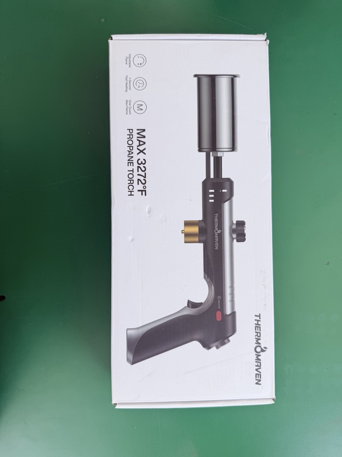 Thermomaven Propane Torch with One-Touch Max Fire, Cooking Flame Thrower Torch