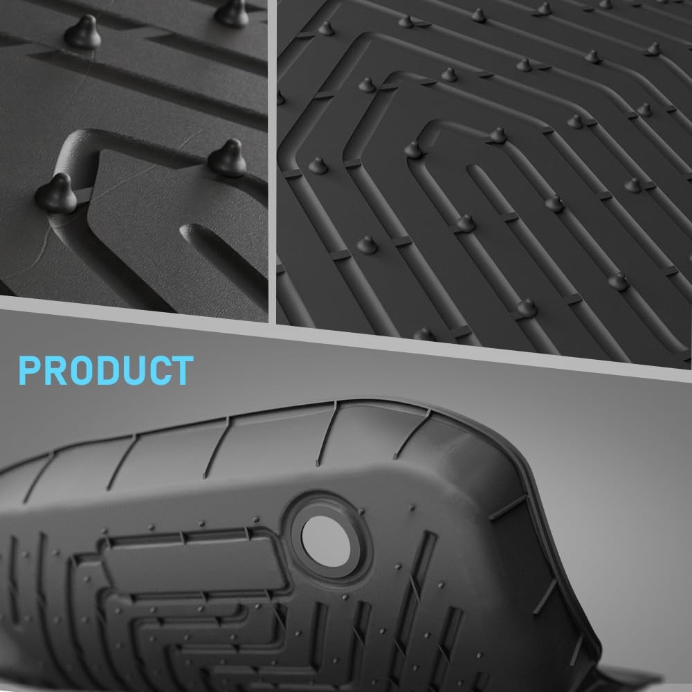 Tesla Model S 2021-2024 TPE All Weather Floor Mats Waterproof Black 3PCS