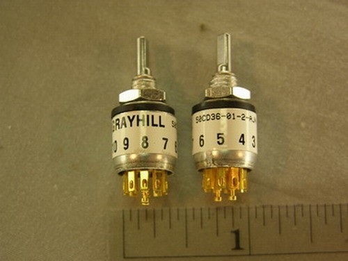 Grayhill Mil-Spec 50CD36-01-2-AJN DP 2 Pole 4 Position Rotary Switch