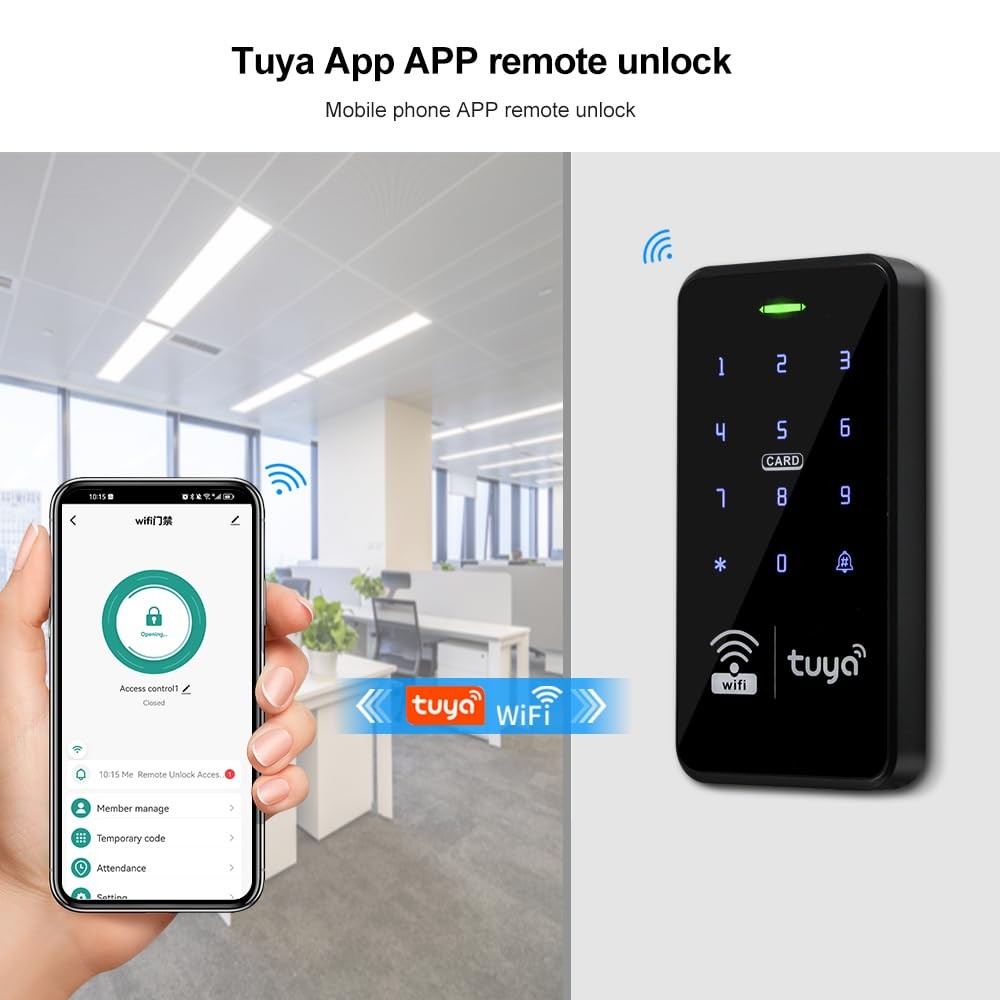 WiFi Tuya Access Control Keyboard IP68 Waterproof RFID Access Controller 1…
