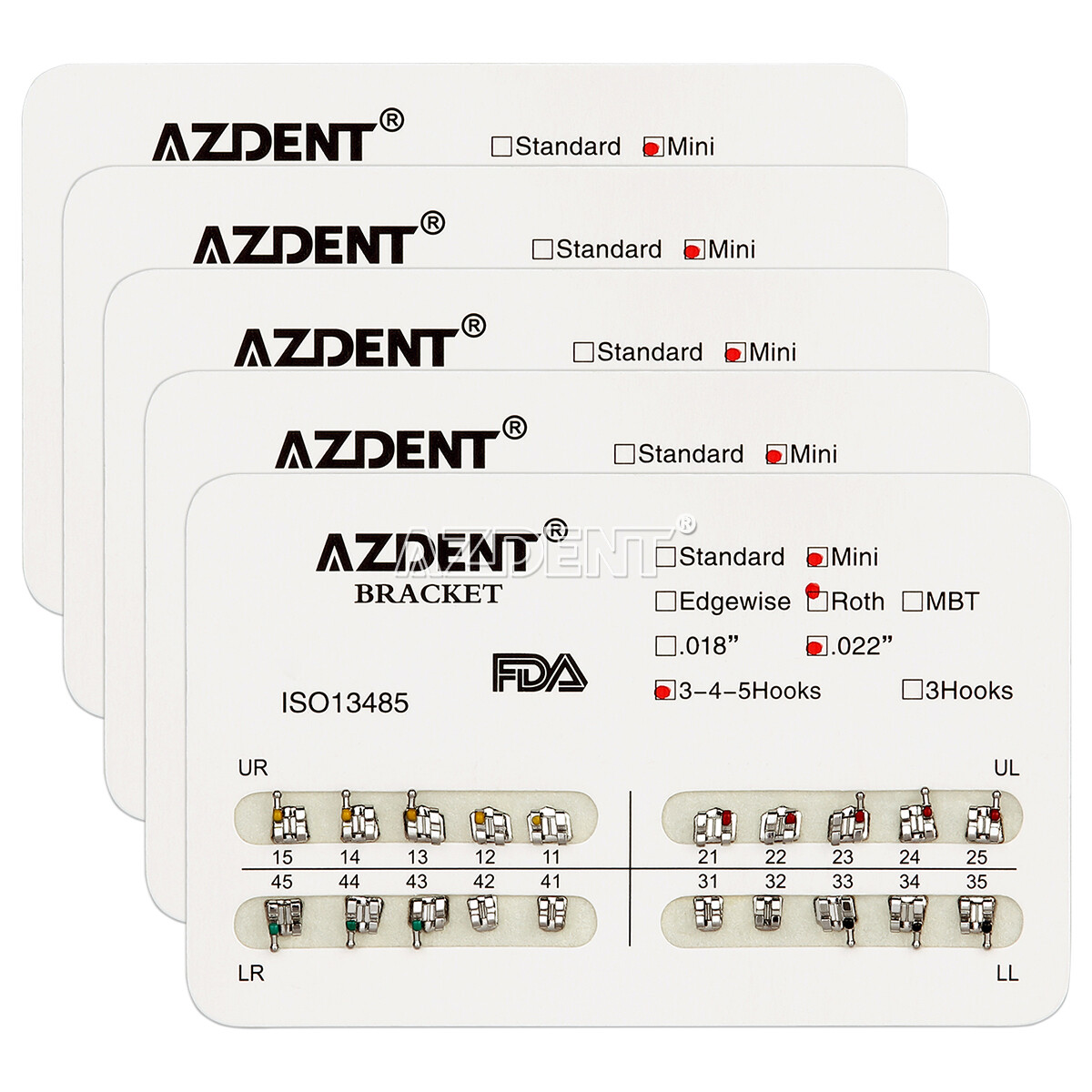 AZDENT Dental Orthodontic Bracket Brace Roth/ Super Elastic Niti Arch Wire Round
