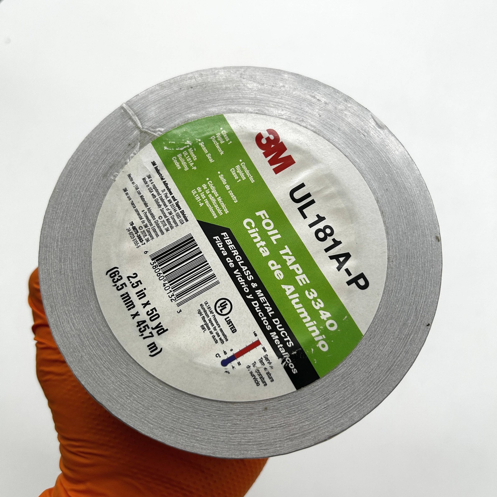 3M Aluminum Foil Tape 3340 2.5″ x 50 yd 4.0 mil Silver HVAC Sealing and Patching