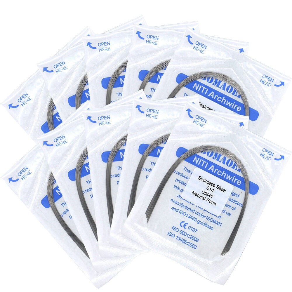 10×Dental Orthodontic Stainless Steel Arch Wire Round Nature Form 014 Upper