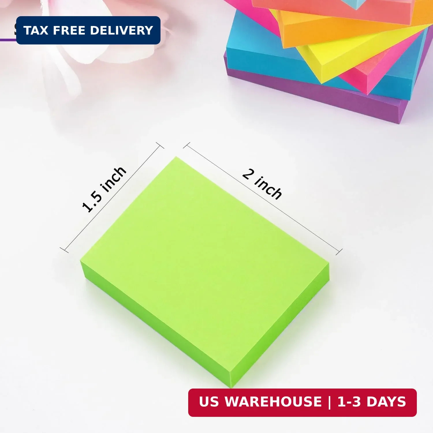 24 Pads Sticky Notes 1.5×2 inch Bright Colors Self-Stick Pads Total 1920 Sheets