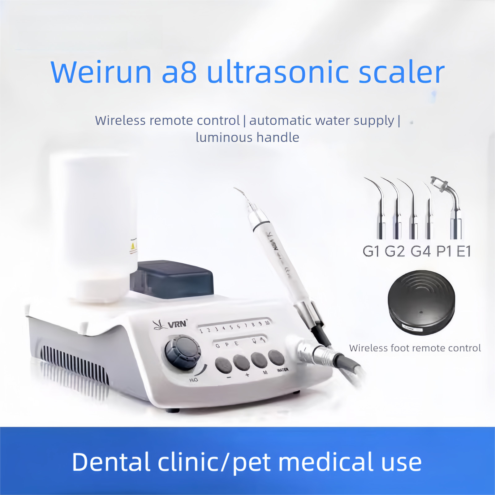 Dental Ultrasonic Scaler with LED Handpiece Auto Water Supply Fit EMS Cavitron
