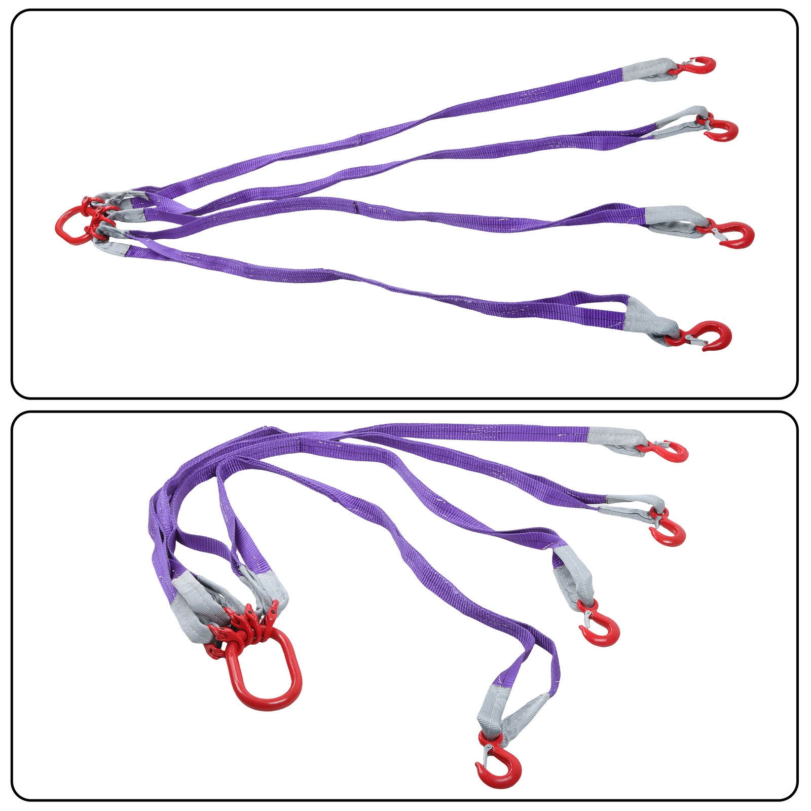 6600LBS Capacity 5FT Lifting Slings with G80 4 Legs Grab Hook and Adjuster