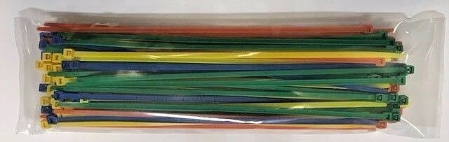 11″ Multi-Color Nylon Cable Ties 100 Per Pack