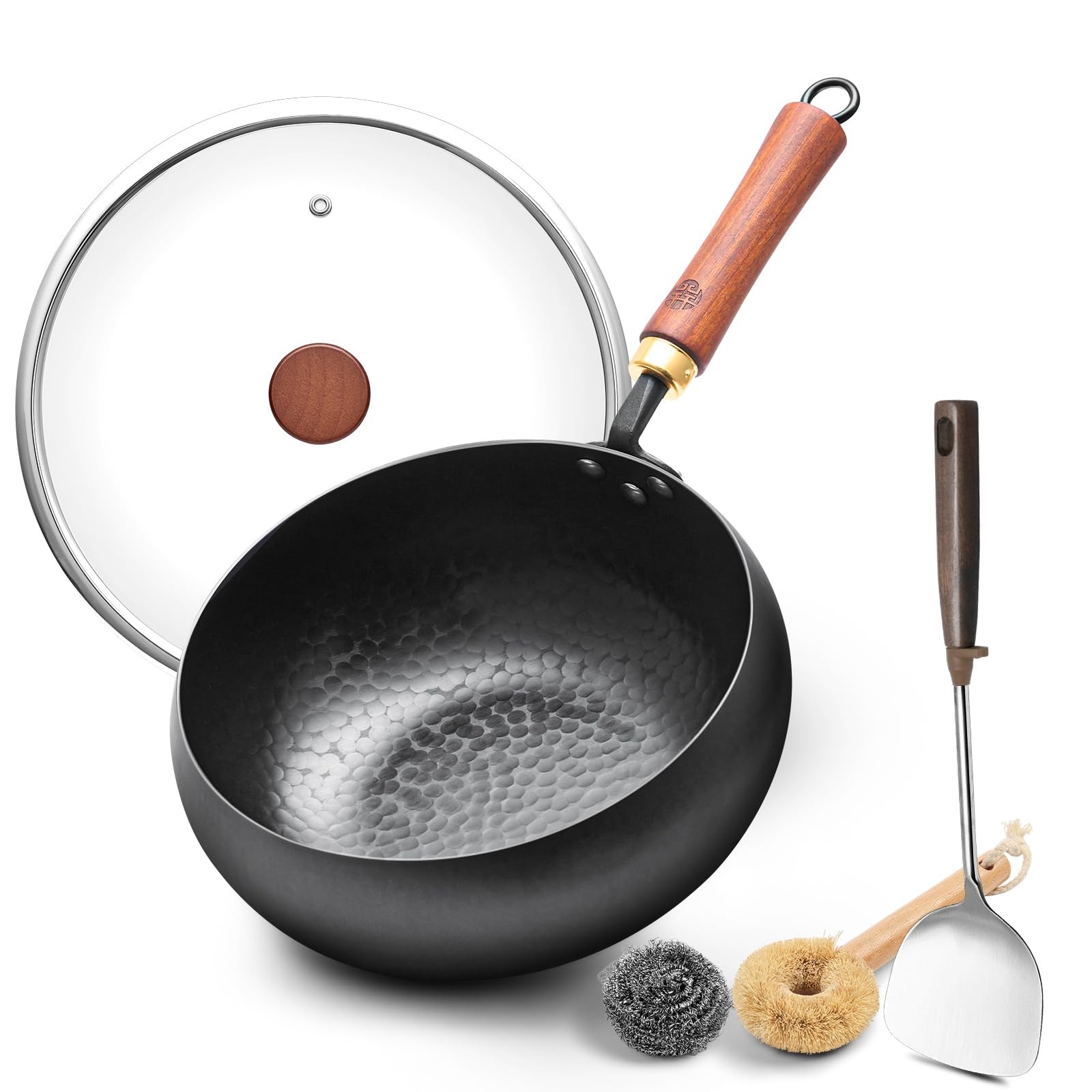 Wangyuanji 9.5 Carbon Steel Wok – – Stir Fry Pan For Induction Gas –