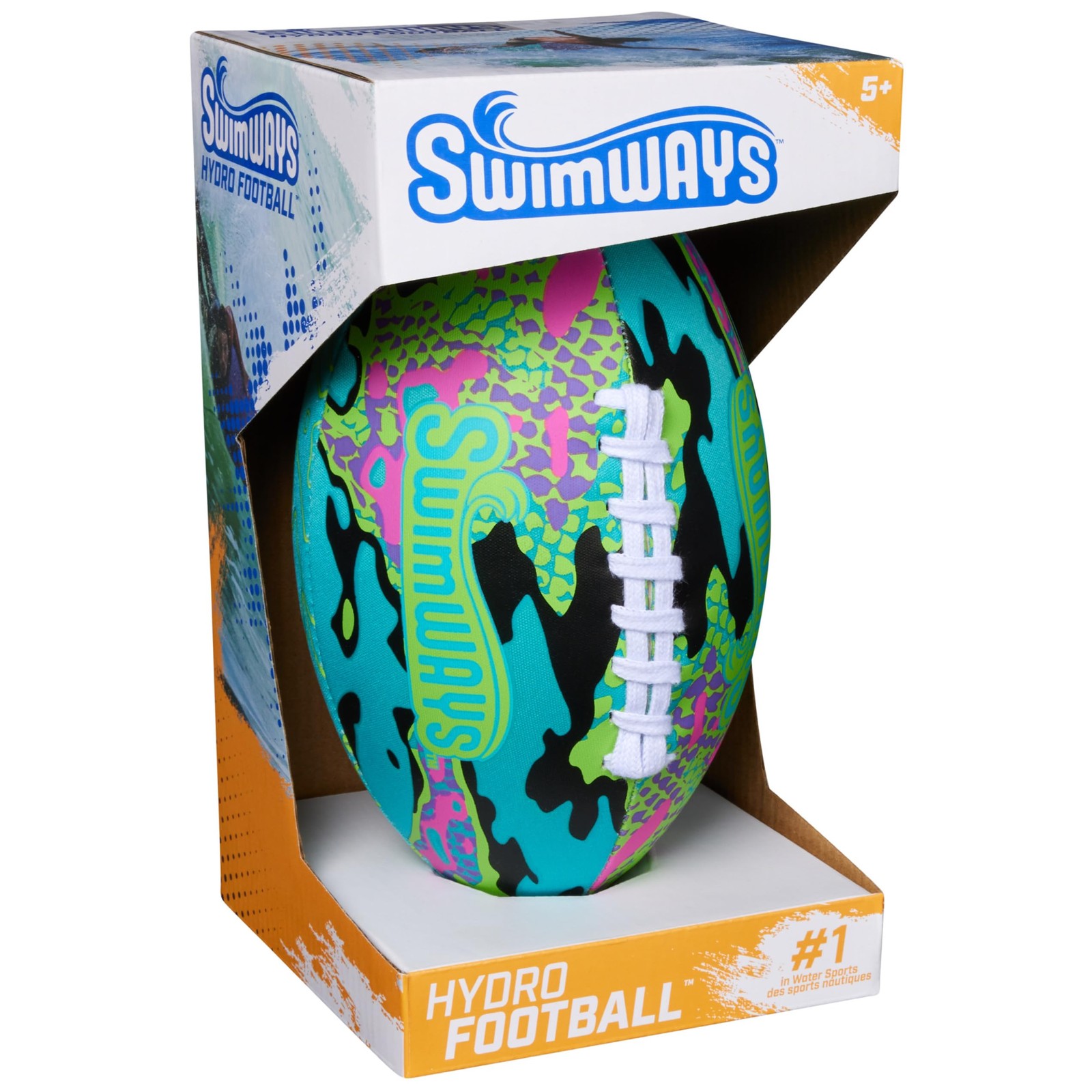 SwimWays Hydro Waterproof Football, Outdoor Games for 1, Blue (New Version)