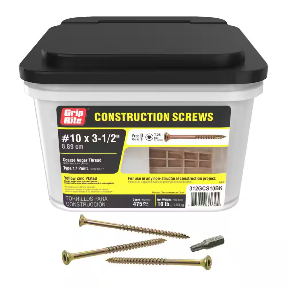#10 X 3-1/2 In. Star Drive Dual Flat Head Coarse Thread Construction Screws 10 L