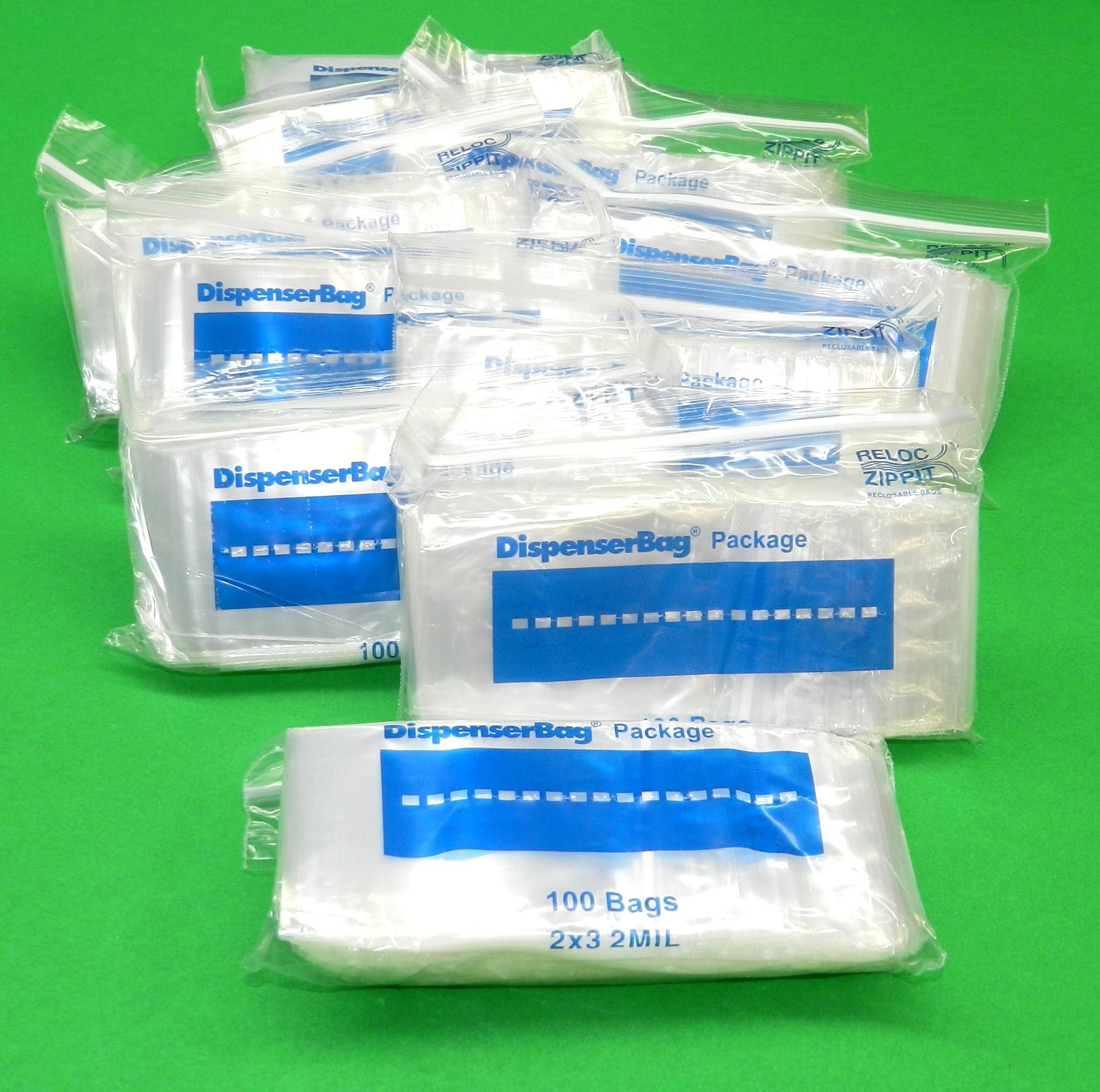 1000 Reloc Zippit Bags 2mil 2×3 Clear Reclosable Squeeze Zip Seal Lock 1,000 Pcs