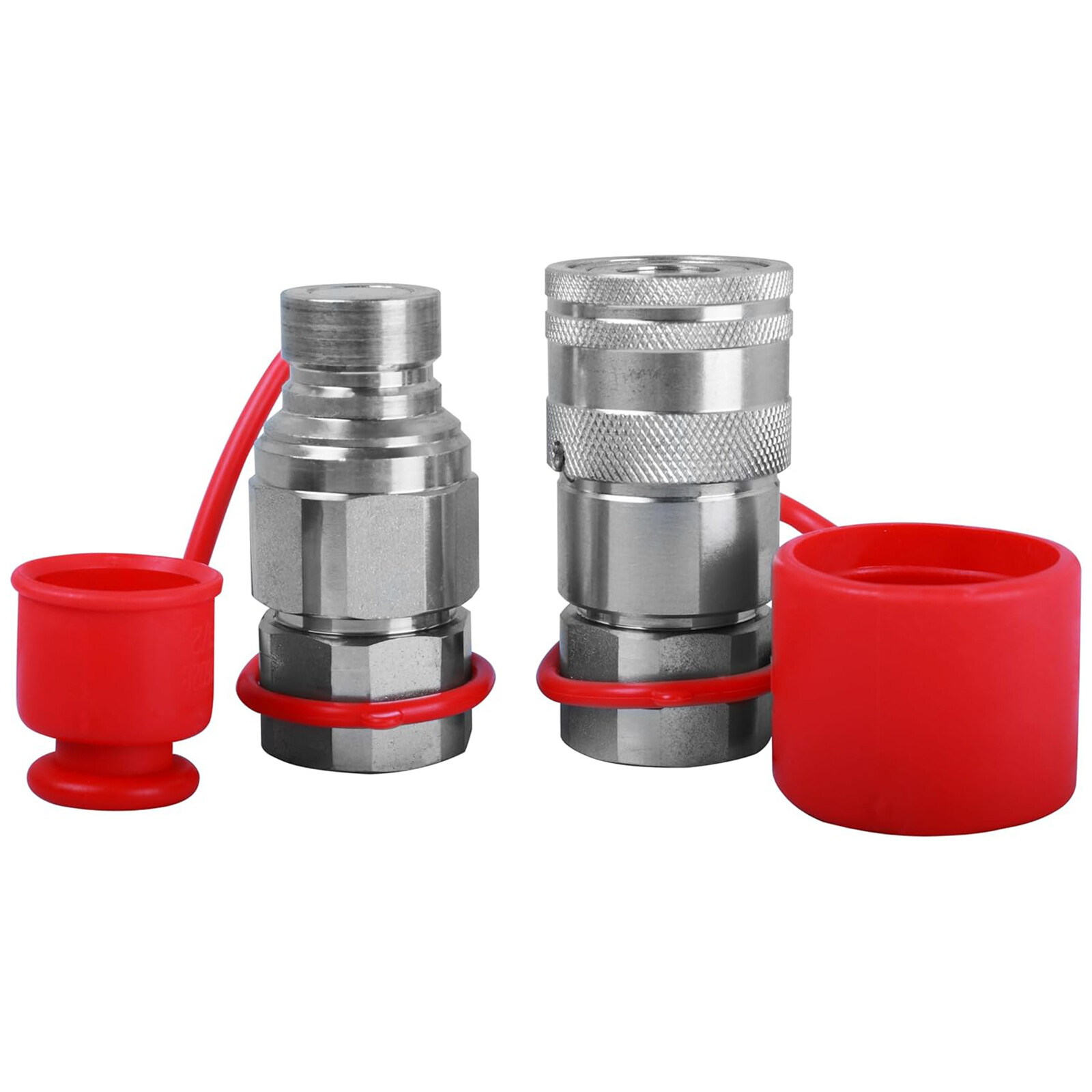 1/2 NPT Flat Face Hydraulic Quick Connect Coupler Coupling Set Skid Steer Bobcat