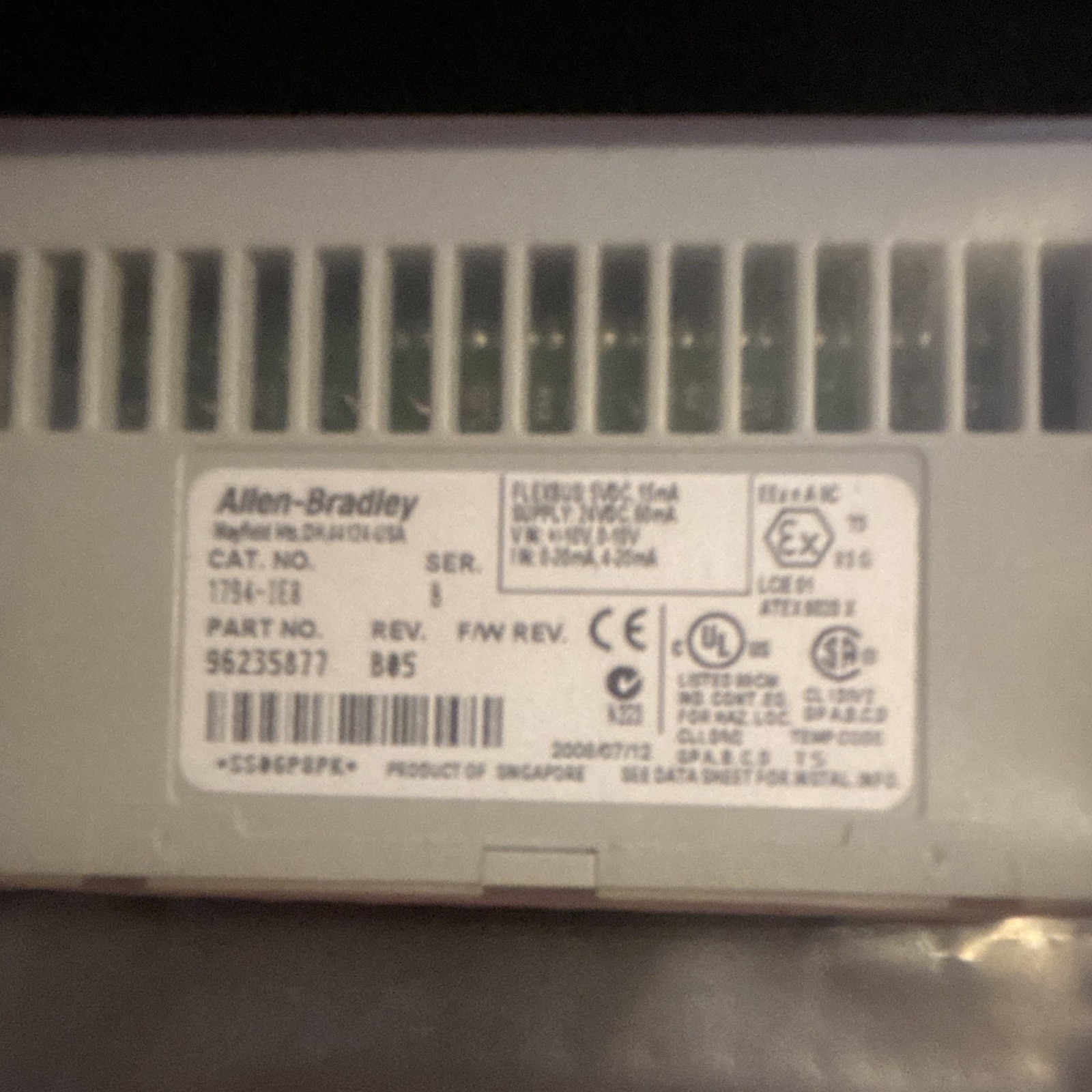 Allen-Bradley 1756-IF8 ControlLogix Platform Analog PLC Input I/O Module