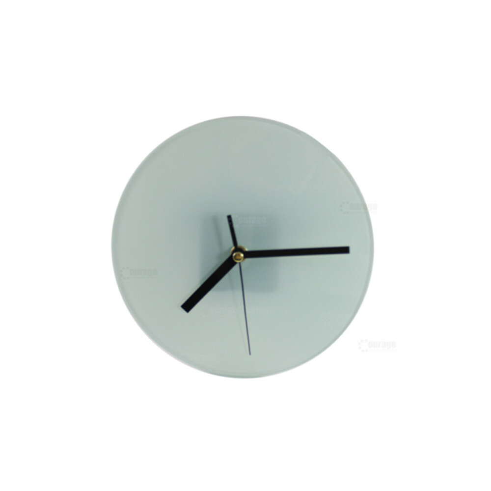 7.0″ x 7.0″ Sublimation Blank Glass Photo Frame with Glossy Round Clock